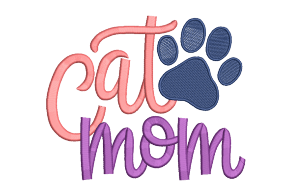 Cat Mom Script Letters with Paw Print: A Design Asset Guide