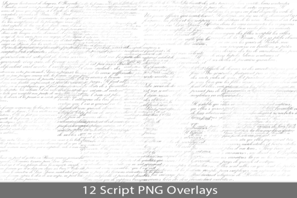 Elegant French Lit Script PNG Overlays for Designers