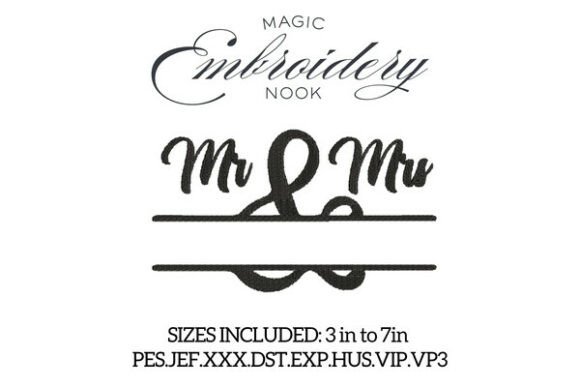 Elegant Mr & Mrs Script Split Monogram for Modern Design
