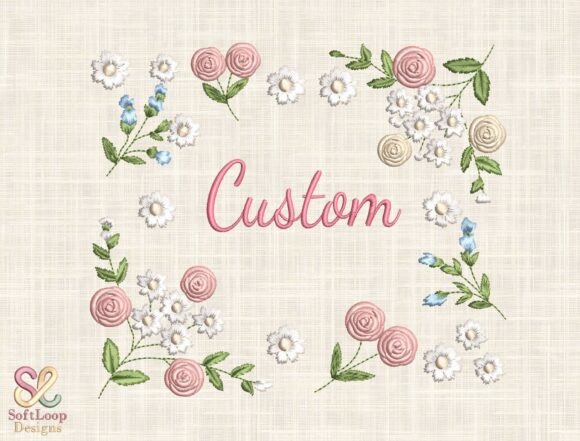 Elevate Your Design with Custom Floral Name Embroidery