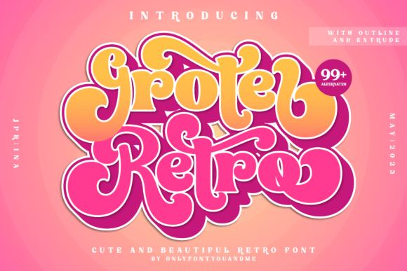 Groter Retro: A Bold Typeface for Dynamic Visual Design