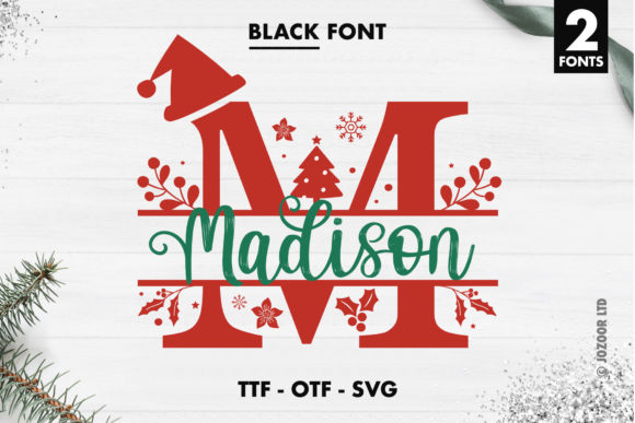Madison Christmas Split Monogram: A Festive Design Asset